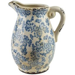 Wazon dzban dekoracyjny ceramiczny beżowo-niebieski 28x20x20 HTC2283
