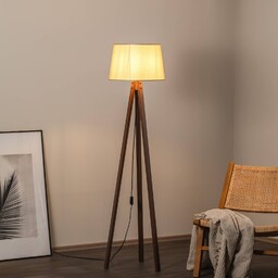 Avonni Lampa stojąca LM-65214-1E z drewnianą podstawą trójnożną