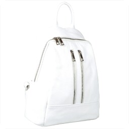 Plecak ze skóry naturalnej biały włoski