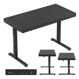 Biurko regulowane elektryczne Mark Adler czarne komputerowe Usb