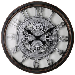 Zegar ścienny retro podświetlany LED duży 50cm czarny