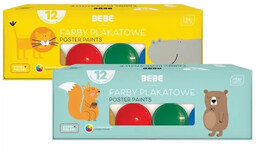 Farby plakatowe 12 kolorów 20ml BB Kids -