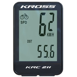 Kross, Komputerek rowerowy, KRC 211 11-funkcjii przewodowy, czarno-biały