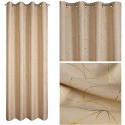 Zasłona 140 x 250 Dekoracyjna Evi Beż+Złoty