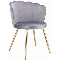 Edinos Szare krzesło muszelka na złotych nogach F0-T04