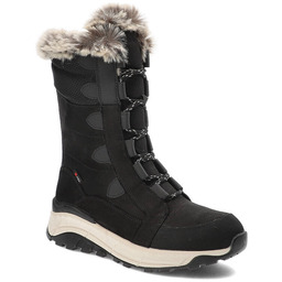 Czarne Śniegowce Rieker Ocieplane Buty Damskie