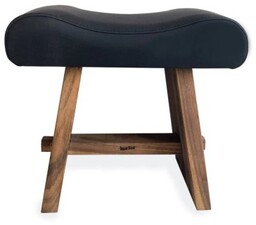 Bazar Bizar - Stołek ze skórzanym siedziskiem Suar