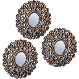 Relaxdays Zestaw 3 luster, barokowe lustro dekoracyjne,