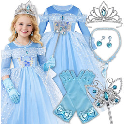 Sukienka Kopciuszek Strój Cinderella Przebranie Na Karnawał Zestaw