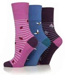Gentle Grip 3PACK Damskie bezuciskowe skarpetki - BEAUTIFUL
