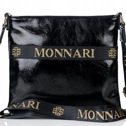 Torebka LISTONOSZKA MONNARI Czarna LOGO PASEK