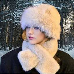 CZAPKA DAMSKA SZALIK ZIMOWA MODNA ELEGANCKA CIEPŁA TOCZEK