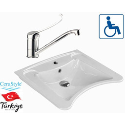 Umywalka dla niepełnosprawnych 60x50cm , biała CeraStyle +