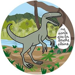 Petit Jour Paris Talerz deserowy dinozaury welociraptor
