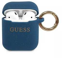Guess GUACCSILGLBL AirPods cover niebieski/blue Silicone Glitter