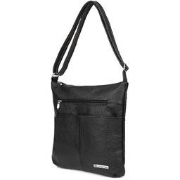 Listonoszka skórzana Beltimore czarna A4 934