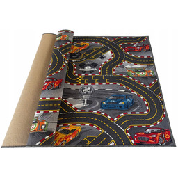 Dywan Disney Cars Ulice Miasto 200x400 Auta Szare