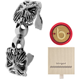 Bransoletka męska stal chirurgiczna bangla czaszki rock prezent