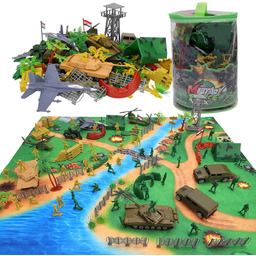 ZESTAW WOJSKOWY ŻOŁNIERZYKI BAZA WOJSKOWA POJAZDY 150 ELEMENTÓW