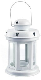 InDecor Metalowy lampion Heartbeat biały, 10 x 10