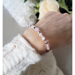 Pakamera KOZIOROŻEC- z kwarcem różowym Zodiakalna bransoletka