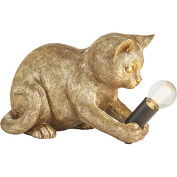Lampa stołowa złota w kształcie kota 107389
