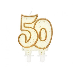 Świeczka na 50-tke ze złotą obwódką - 1