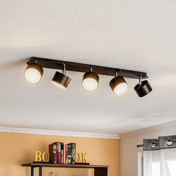 Reflektor sufitowy Cloudy 5-punktowy czarny Eko-Light, możliwość ściemniania,