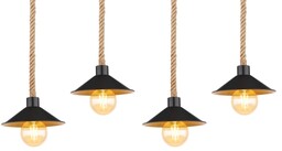 Globo Wisząca lampa Diana 15690-4H industrial czarna złota