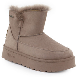 Wodoodporne botki śniegowce na platformie beżowe Big Star