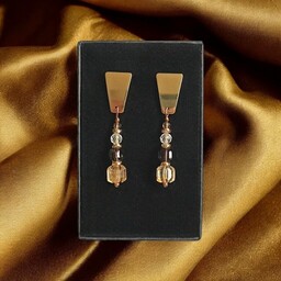 Pakamera Kolczyki DOBROBYT - cytryn, kwarc dymny, kryształ