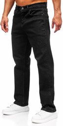 Czarne spodnie jeansowe męskie regular Denley 5439