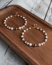 Pakamera Kolczyki boho: duże koła z masą perłową