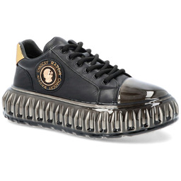 Skórzane sneakersy męskie - JOHN DOUBARE CC2881 CZARNE