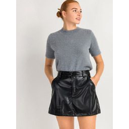 Spódnico - spodenki z imitacji skóry czarny M