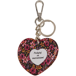 Skórzany brelok serce do kluczy grawer personalizowany ze