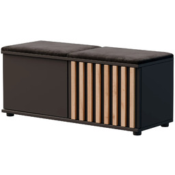 Elior Czarna lamelowa szafka na buty do przedpokoju