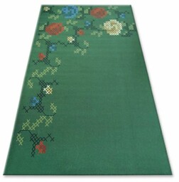 Dywan FOLK HAFT ciemna zieleń 200x300 cm