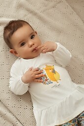 Bawełniany komplet niemowlęcy - tunika z baskinką