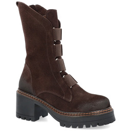 Wysokie workery ze skóry - TYMOTEO 2163/2 CZEKOLADOWE