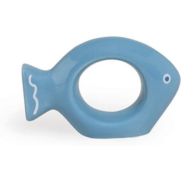 Excelsa Ocean pierścień na serwetki, ceramika, biały/jasnoniebieski