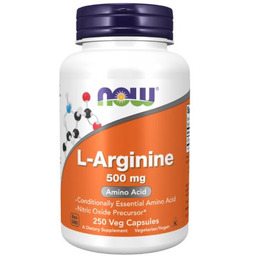 Now Foods L-Arginine 500 mg L-Arginina, 250 kaps.