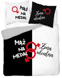 Komplet pościeli Detexpol 220cmx200 Mąż Na Medal Żona