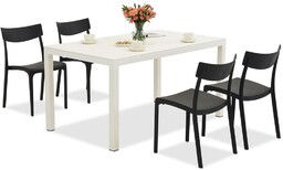 Komplet mebli ogrodowych King/Provence biało-antracytowy dla 4 osób