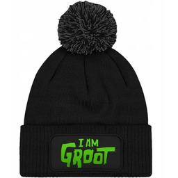 Czapka Czarna z Pomponem I AM GROOT Zimowa