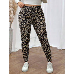 SHEIN LEGGINSY DAMSKIE Z ELASTYCZNYM PASEM PANTERKA S
