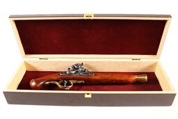 Replika niemiecki pistolet skałkowy w pudełku Denix model