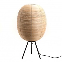 Rattanowa Lampa Stołowa Na Trójnogu