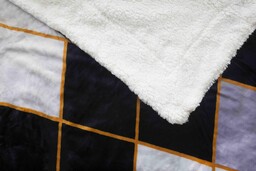 Jerry Fabrics Koc Sherpa 150x200 szary czarny geometria