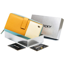 Kolorowy portfel damski Rovicky N710-XL-RCN BLUE OFW